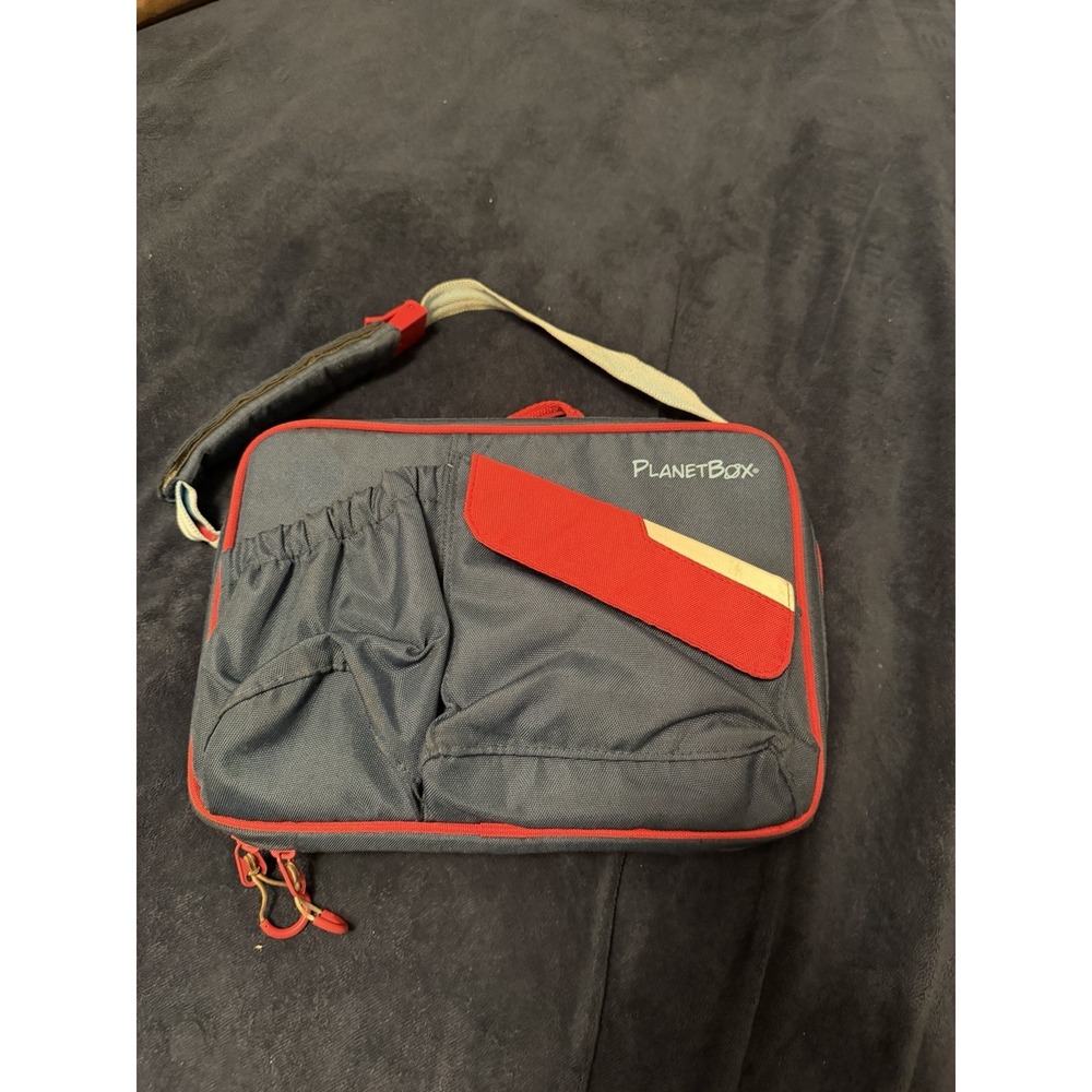Planetbox Lunch Box Great White Shark Stainless Steel Bento Tray Grey Red Case